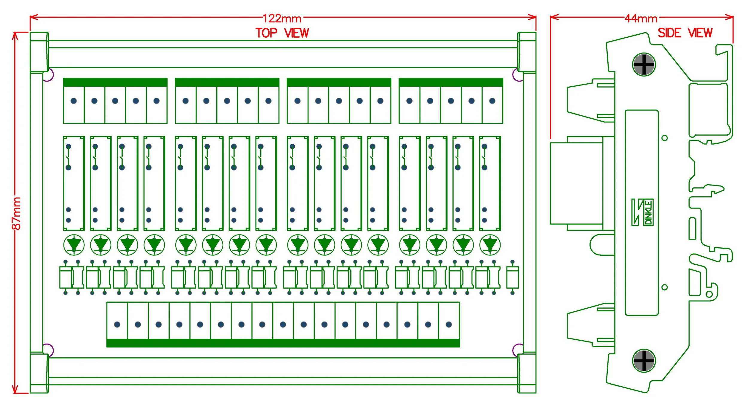 Тонкий DIN рейка крепление DC24V раковина/NPN 16 SPST NO 5A Мощность триггерный релейный