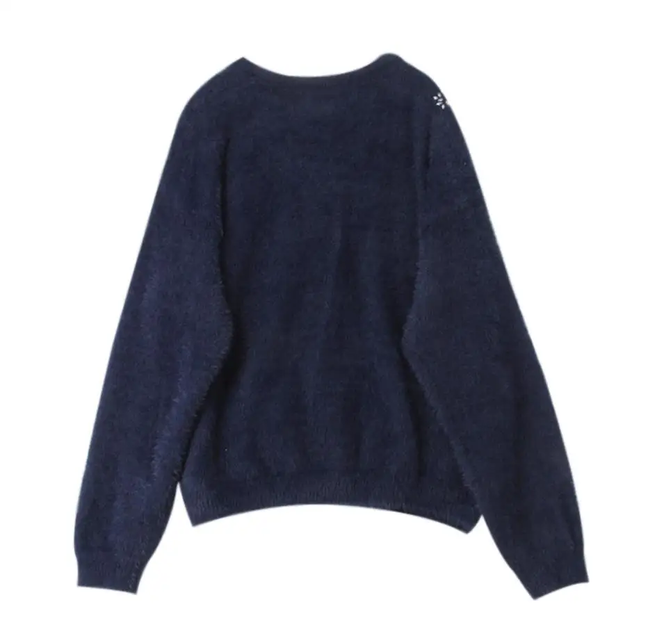 Новинка 2019 осенне-весенний женский свитер длинный рукав сексуальный v-образный