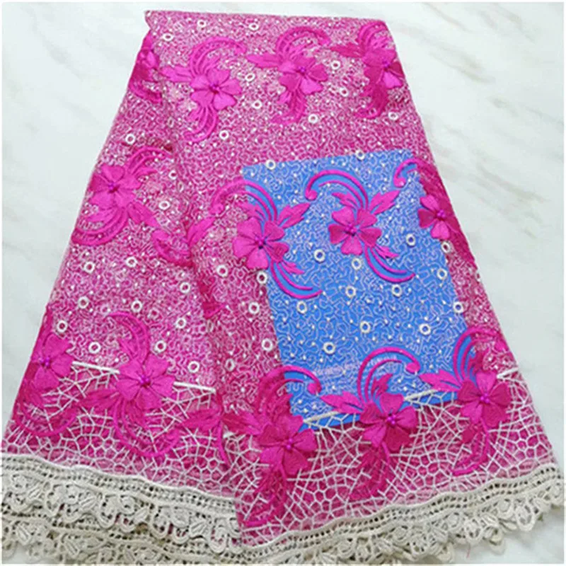 Королевский синий зеленый 3d Кружева Цветы последние нигерийские кружева стили