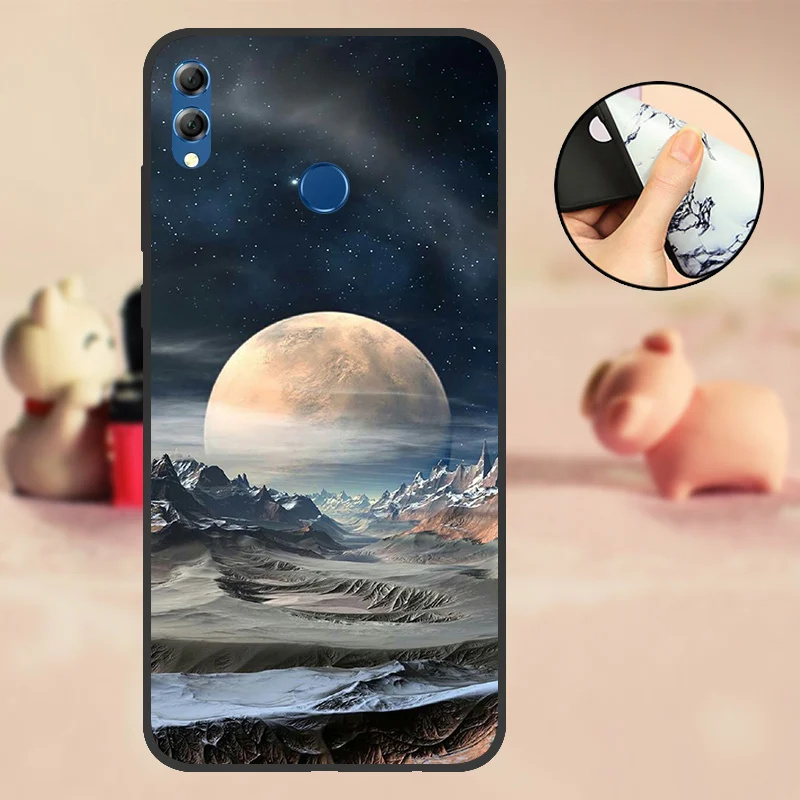 ABYLV Чехол для huawei Honor 8X черный мягкий Силиконовый ТПУ чехол из ТПУ чехол для huawei Honor 8X бампер с милым рисунком черный чехол - Цвет: ABYLV
