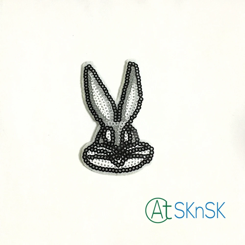 50 шт./лот длинные нашивки в виде животных с кроличьими ушками серый кролик