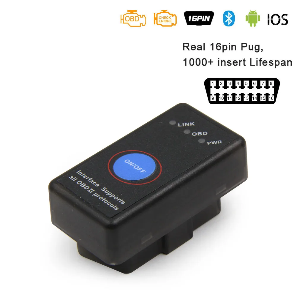 ELM 327 V1.5 OBD2 Bluetooth 4,0 wifi для IOS/Android/PC Torque OBD OBD2 автомобильный диагностический инструмент автоматический сканер ELM327 V1.5 - Цвет: BT4.0 with Switch