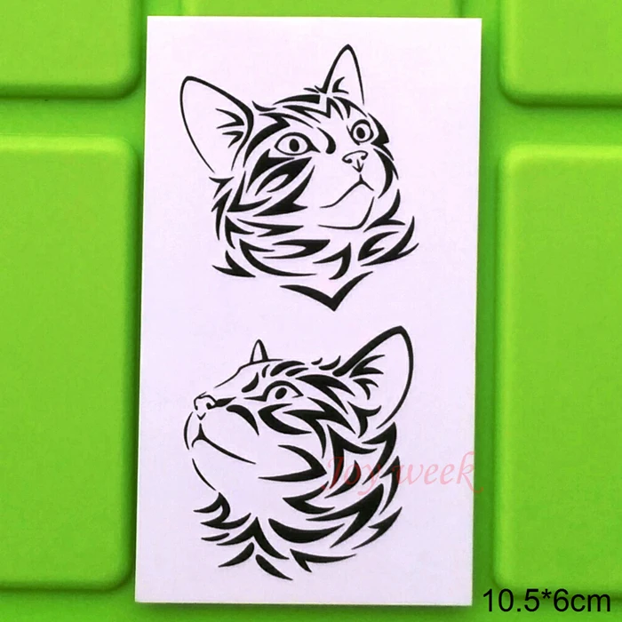 Водостойкая Временная тату-наклейка классная Татуировка кошки 10 5 х6 см