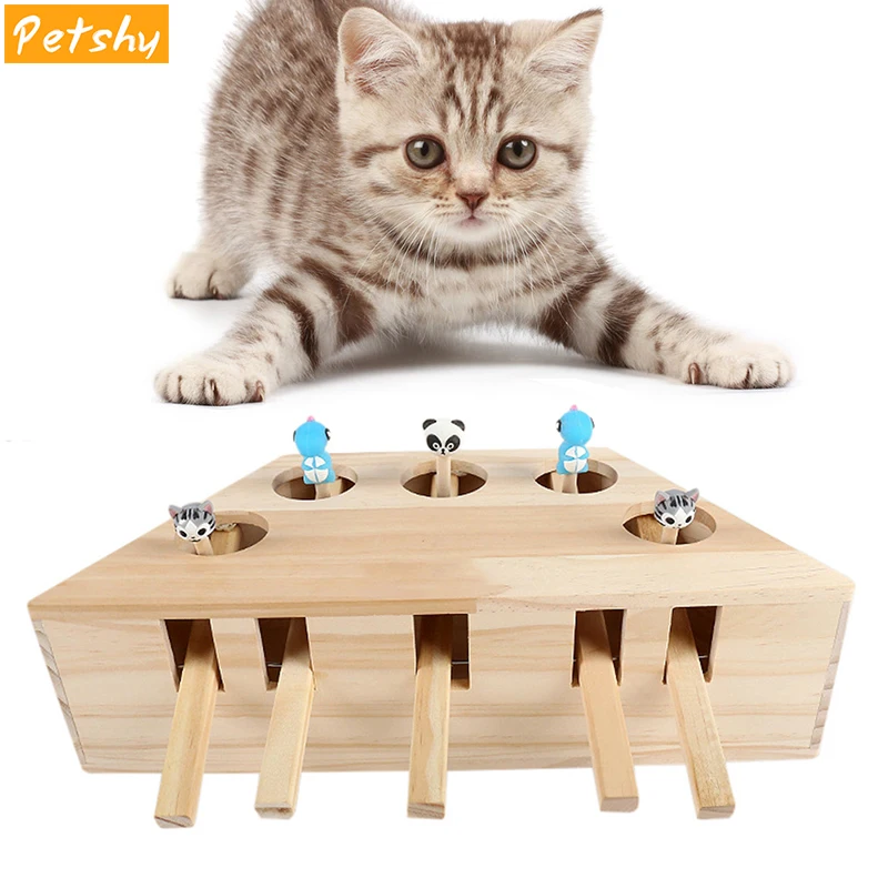 Petshy интерактивная игрушка для кошек деревянная игра Catch Play обучающие игрушки