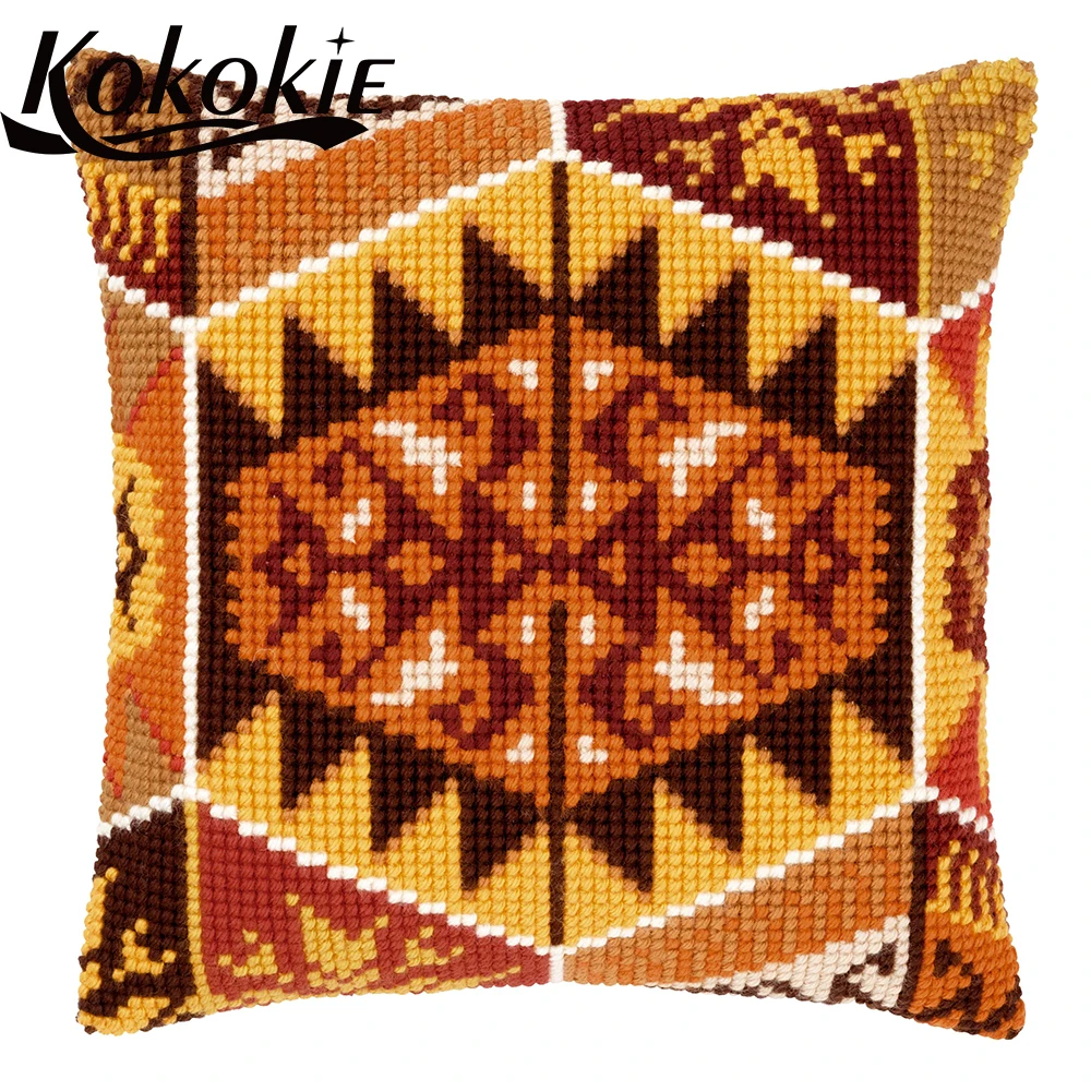 

Набор подушек «сделай сам» с вышивкой мандалой, наборы для вышивки, тканевая наволочка с вышивкой из пряжи, наволочка, коврик