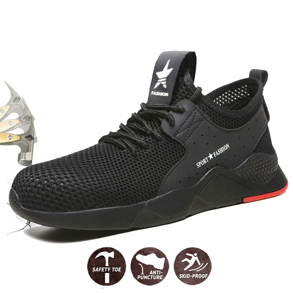 Унисекс сталь носок Женская рабочая обувь ретро дышащая безопасная для проколов