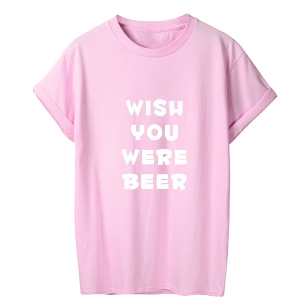 ONSEME/крутые футболки с круглым вырезом и надписью Wish You was Beer забавные домашние