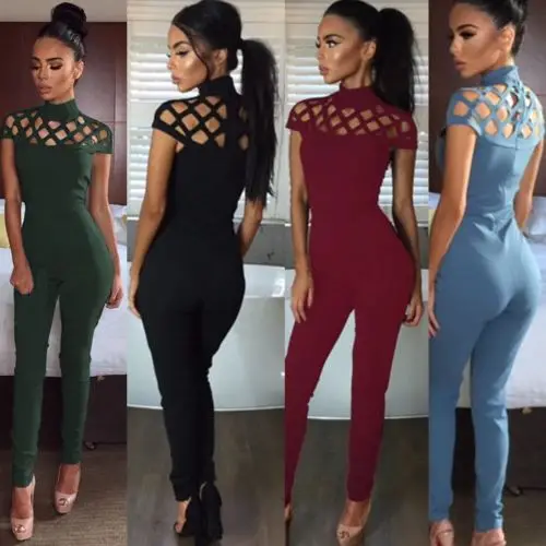 2018 Новая женская одежда комбинезоны чокер с высокой горловиной рукав в клетку