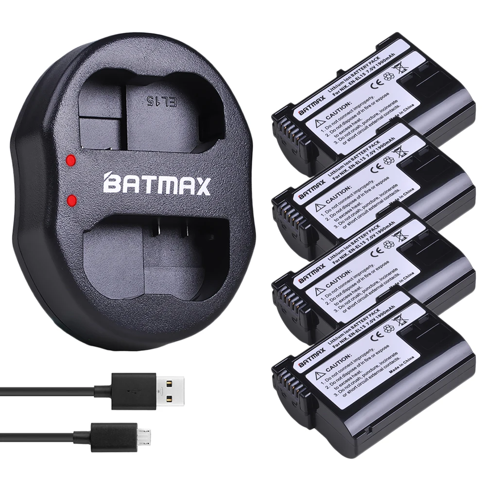 4 шт. Аккумулятор для камеры и зарядное устройство USB Nikon D600 D610 D600E D800 D800E D810 D7000 D7100