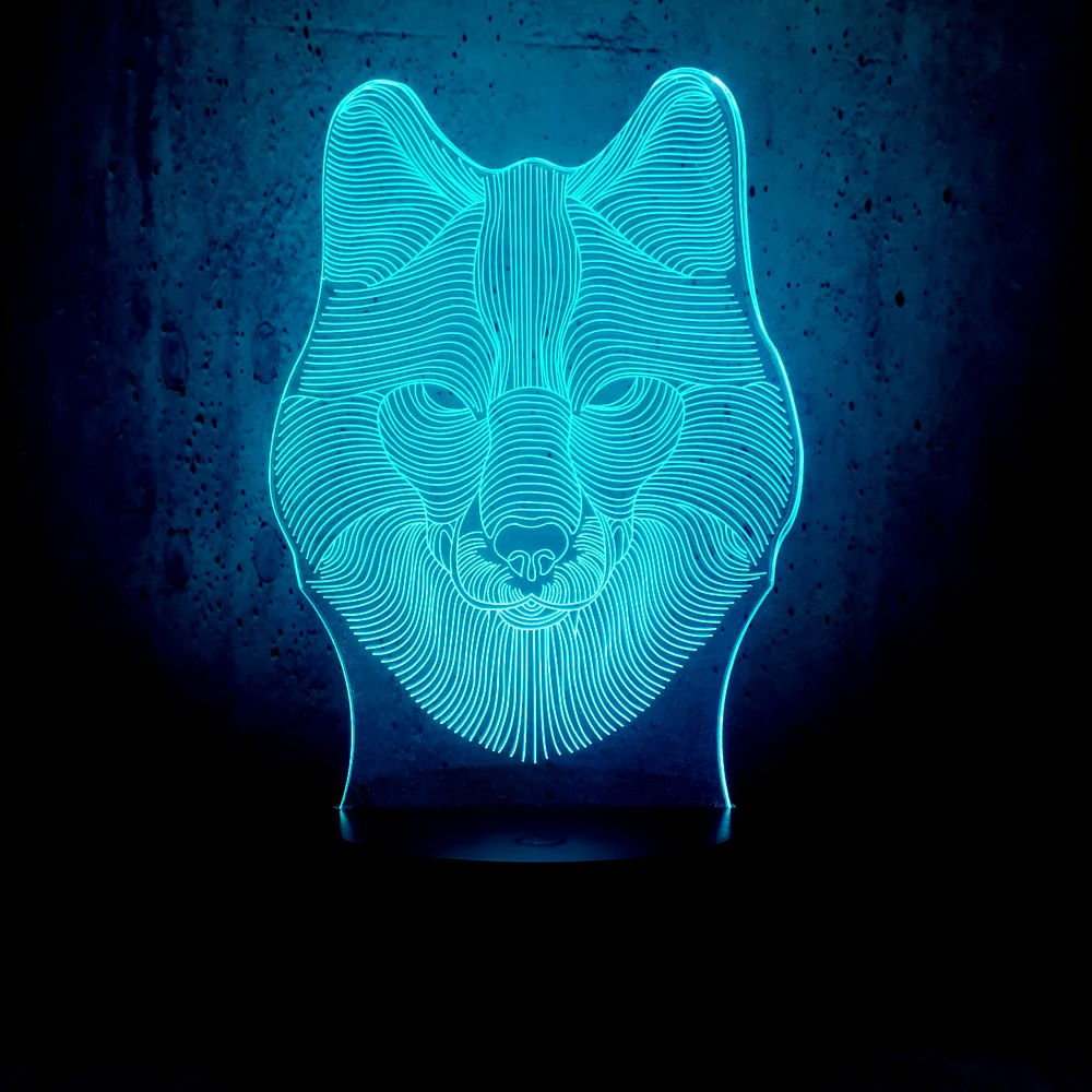 NEW Animal Wolf Heard 3D Lamp Night USB LED Lighting Mulitcolor Holiday Souvenirs Luminaria Kids Toy Table Touch Mood luminaria | Лампы и