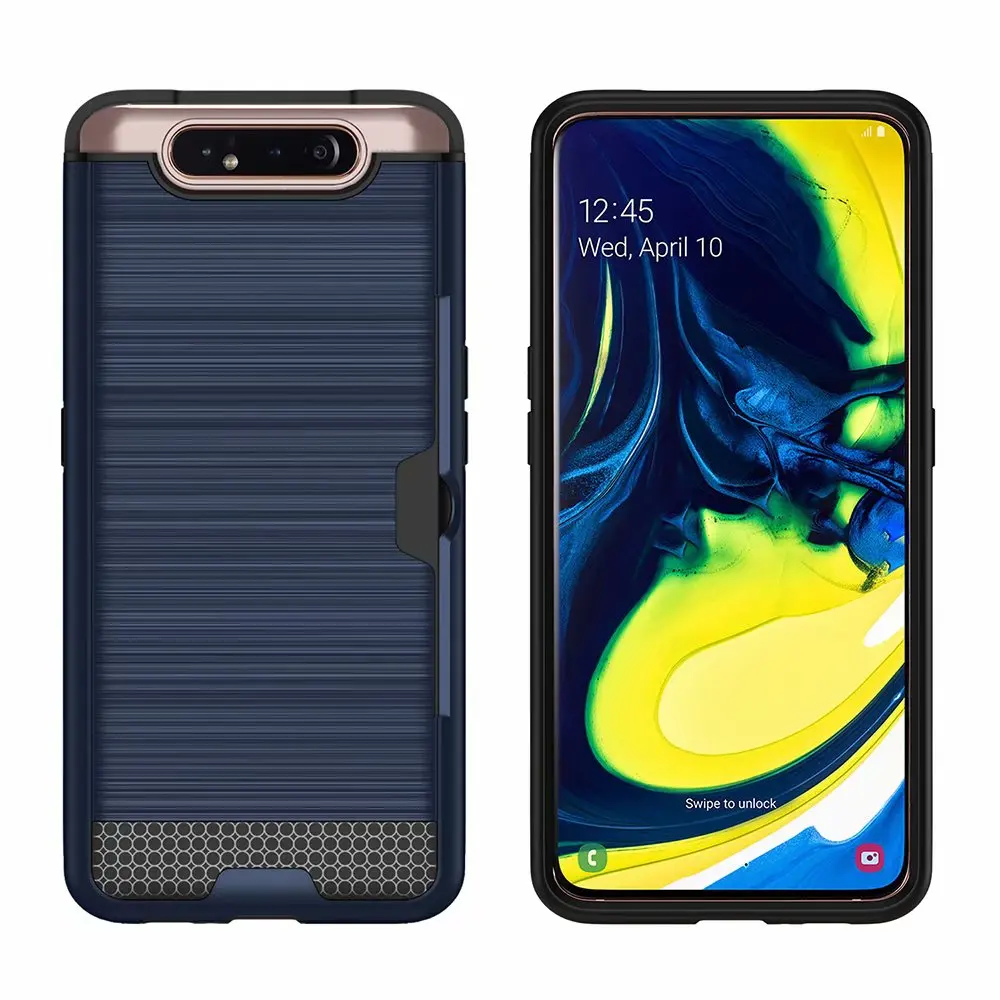 Для samsung Galaxy A90 A80 A50 A30 A20 чехол тонкий держатель для кредитных карт Жесткий PC+ силиконовый чехол-кошелек для samsung A50 чехол