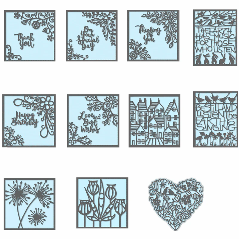 

Frames with Flowers Words Fairy Animals Metal Cutting Dies for Scrapbooking Paper Photo Album Card Making Decor New 2019