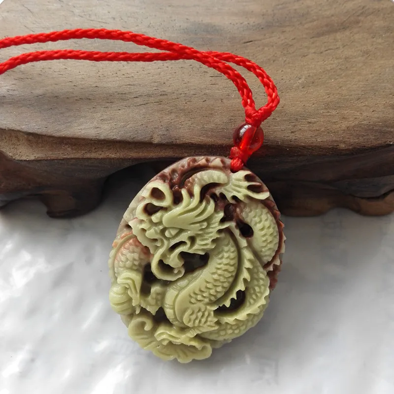 Мужская Личность Стиль чистый ручной работы игры драконов жемчуг кулон красная