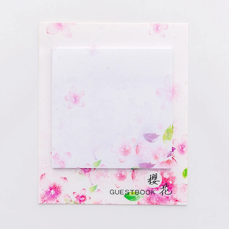 4 EZONE Flower Sticky Note каваи цветки сакуры, японской вишни Печатный блокнот для заметок квадратный N Times закладка для студентов Примечания школьные принадлежности - Цвет: 4