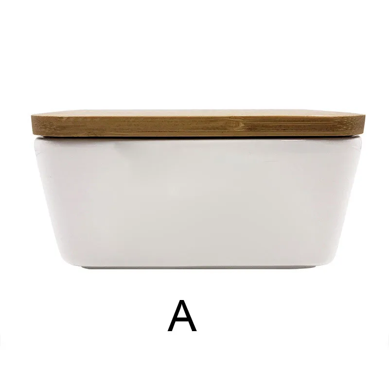 1pc Square Porcelain Butter Dish Airtight Simple Keeper with Lid Kitchen Storage Container HFing | Дом и сад
