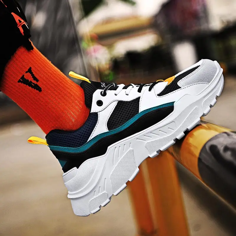 Харадзюку zapatillas hombre Deportiva массивные кроссовки, мужские кроссовки, спортивная женская спортивная обувь, мужская обувь на толстой подошве белого цвета для папы A-241