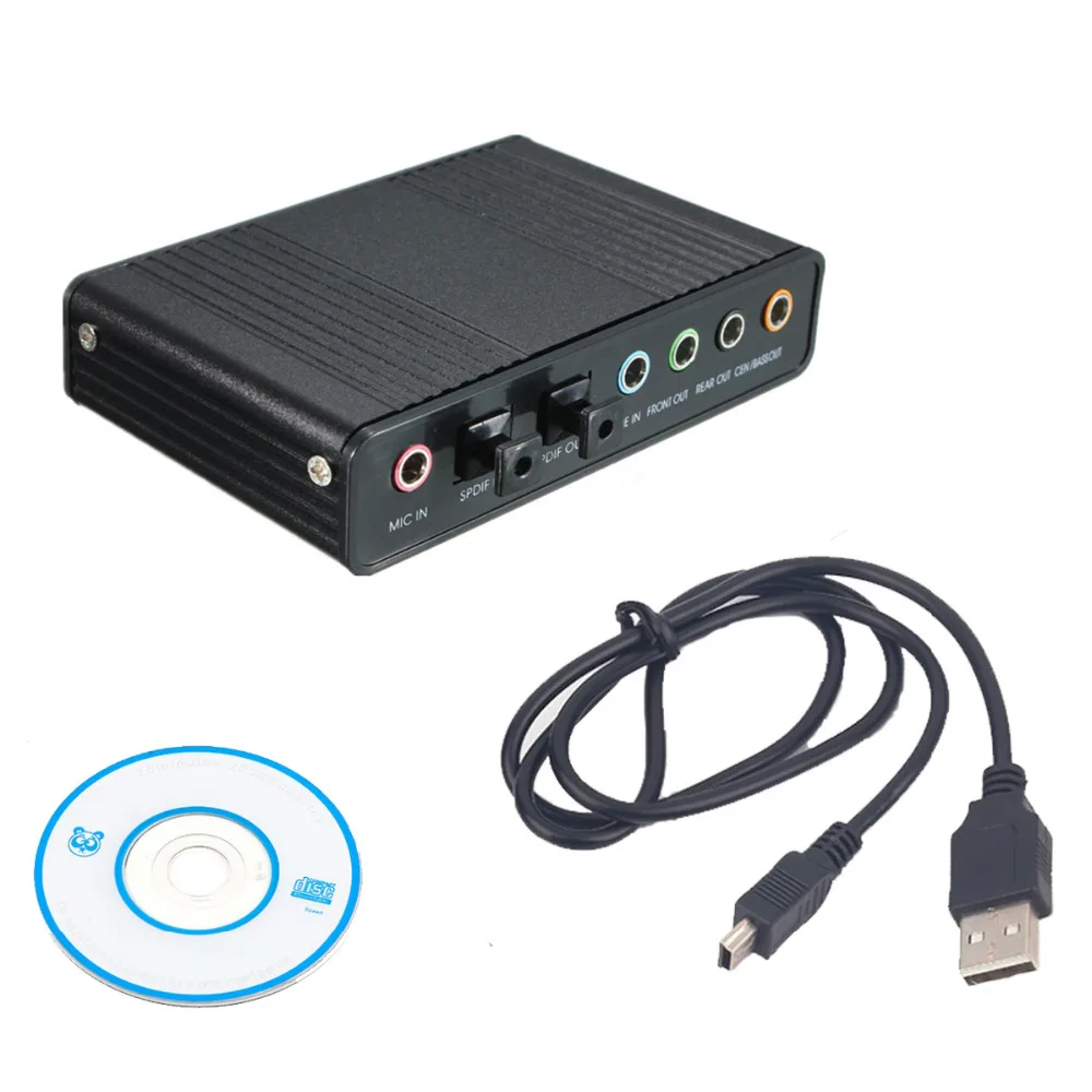 Внешний адаптер BSTUO для звуковой карты из алюминиевого сплава USB 2 0 4 канальный 5 1