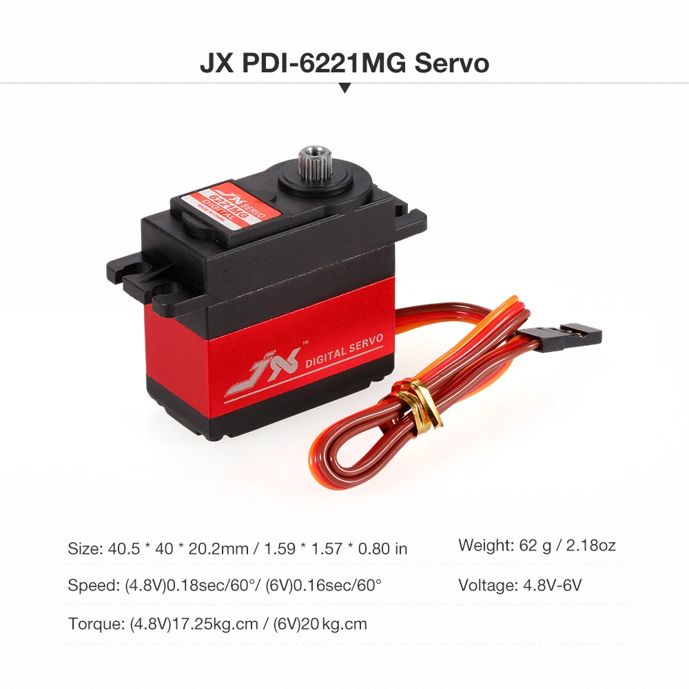 2 шт. JX PDI 6221MG металлический Шестерни цифровой сервопривод для детей до 20 кг по