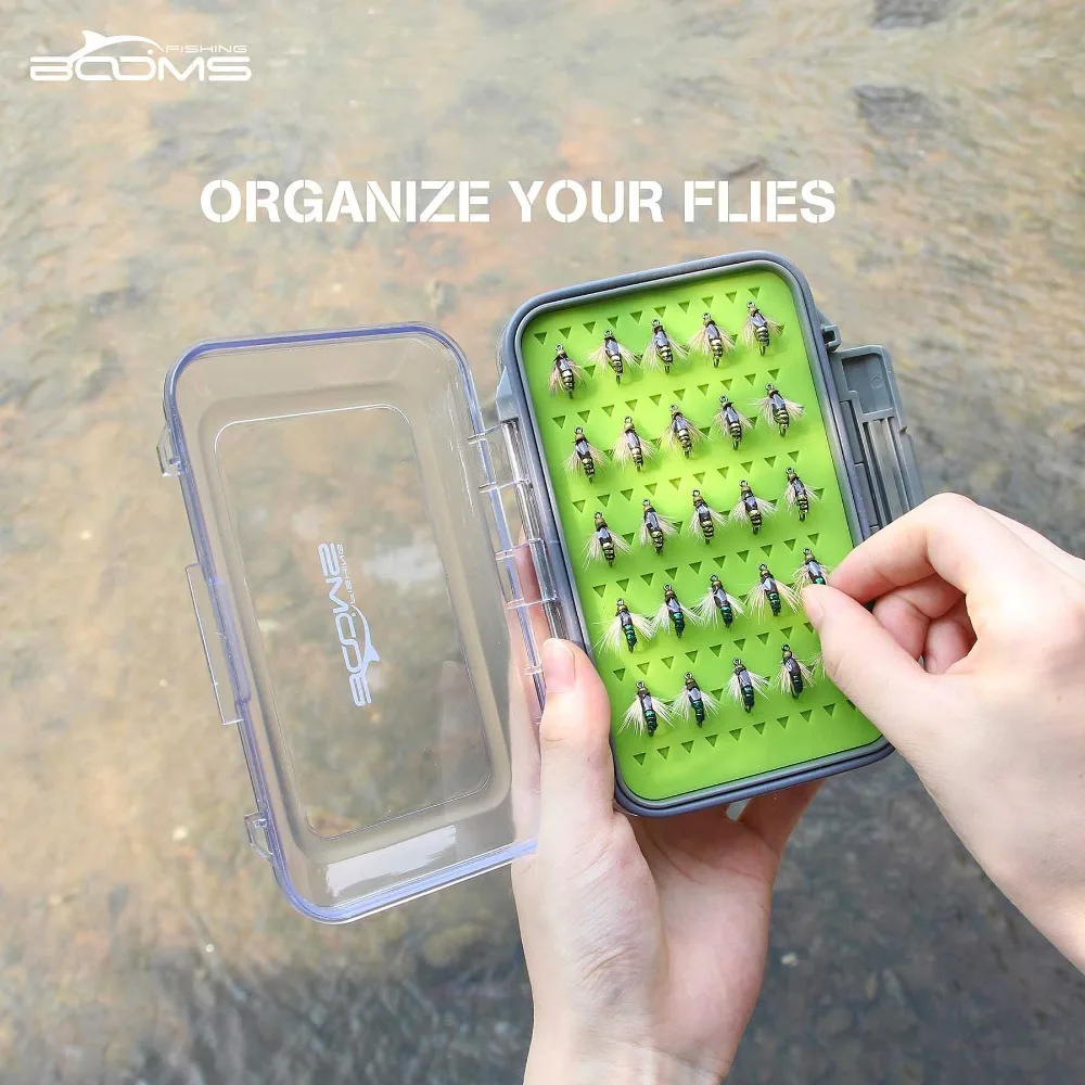 Боны рыбалка нахлыстом поле Водонепроницаемый двусторонняя и силиконовые вставки снасти Коробки прозрачный Пластик Fly Box приманки крючок чехол