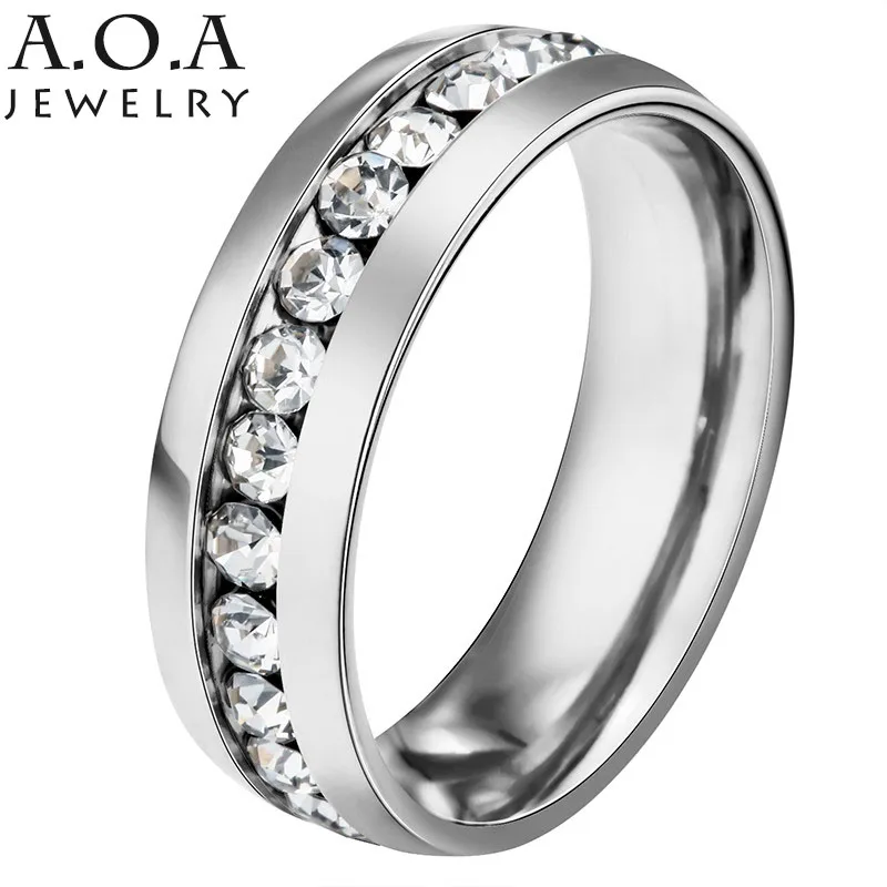 UZone однорядное кольцо с прозрачным кристаллом из нержавеющей стали разные цвета