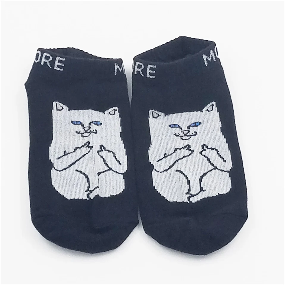 Забавные носки в мультипликационном стиле тапочки короткие до щиколотки женские