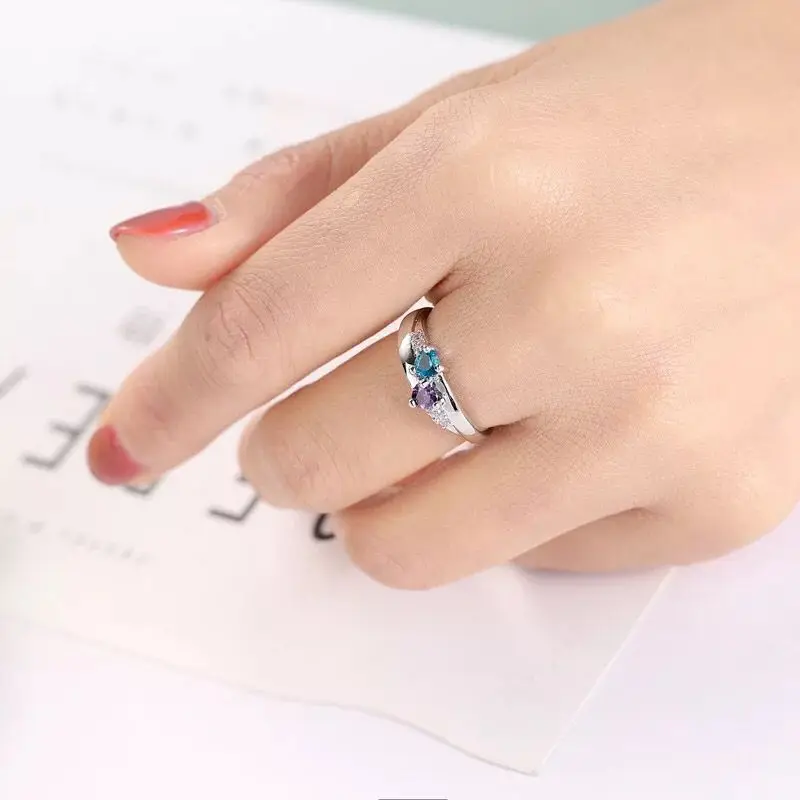 Оптовая продажа ювелирных изделий (3 шт./лот) Двойное сердце кольца ювелирные