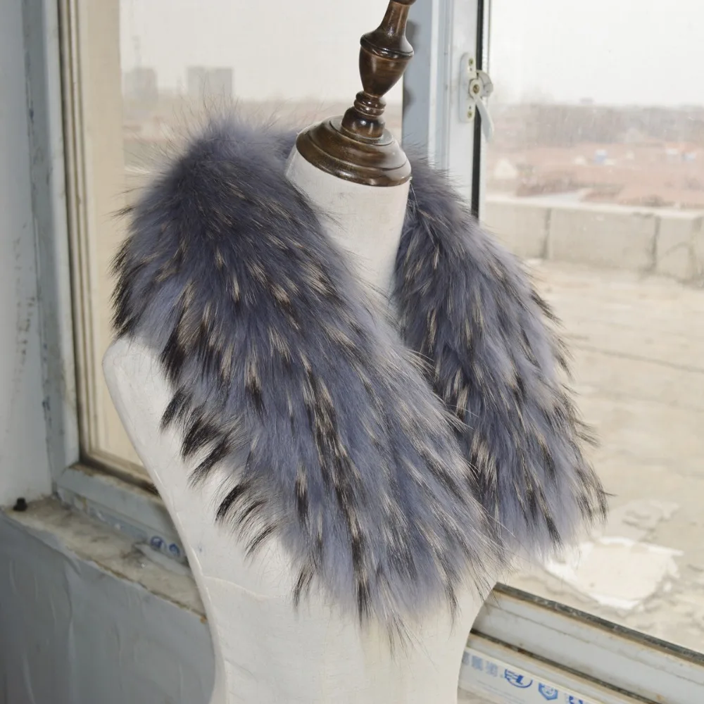 Лидер продаж из натурального меха енота шарф пальто меховой воротник женское На - Фото №1