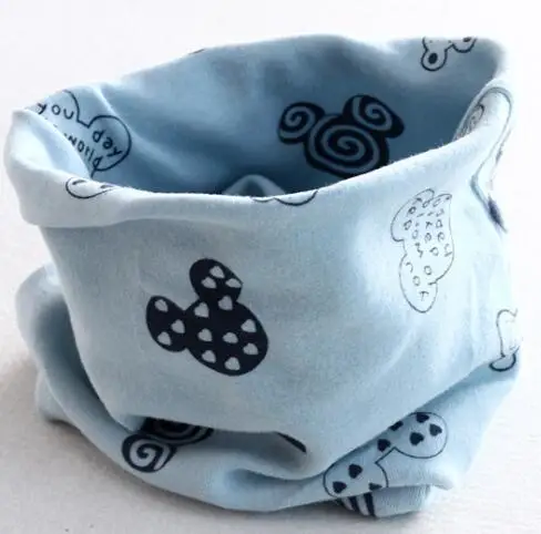 light blue mouse Коллекция года, весенне-осенний хлопковый шарф для девочек детский шейный платок с рисунком совы для девочек, детское кольцо с круглым вырезом, волшебный шарф для мальчиков, детская одежда - Цвет: light blue mouse