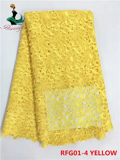 haniy RFG01-1 white embroidery designs african lace / High quality guipure chemical fabric hot sale | Дом и сад