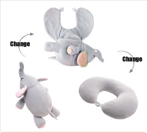 Мягкая плюшевая подушка в виде животных для шеи путешествий самолета офиса