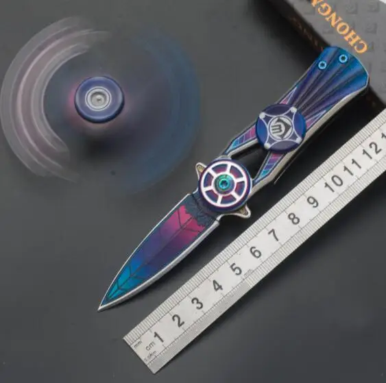 Складной нож с пальчиковым гироскопом карманный для выживания ножи
