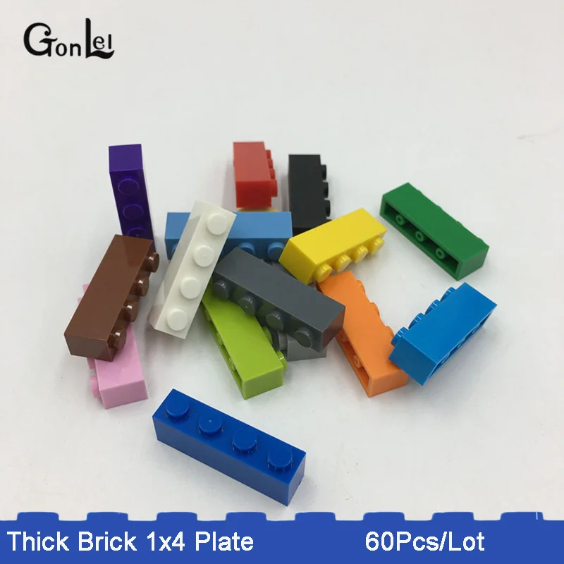 60 шт./лот Moc кирпич 1x4 (3h)* 3010 DIY просветленные Блоки Кирпичи совместимы с Rebrickable Technic