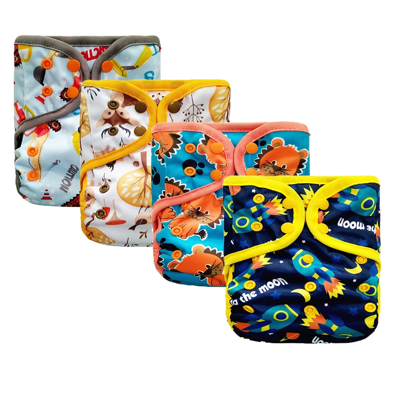 4 шт. водонепроницаемые Многоразовые подгузники для новорожденных|Детские
