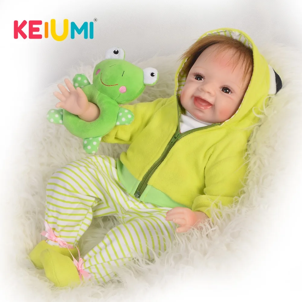 22 дюйма Reborn Baby Doll мягкий силиконовый виниловый корпус имитирующая ткань