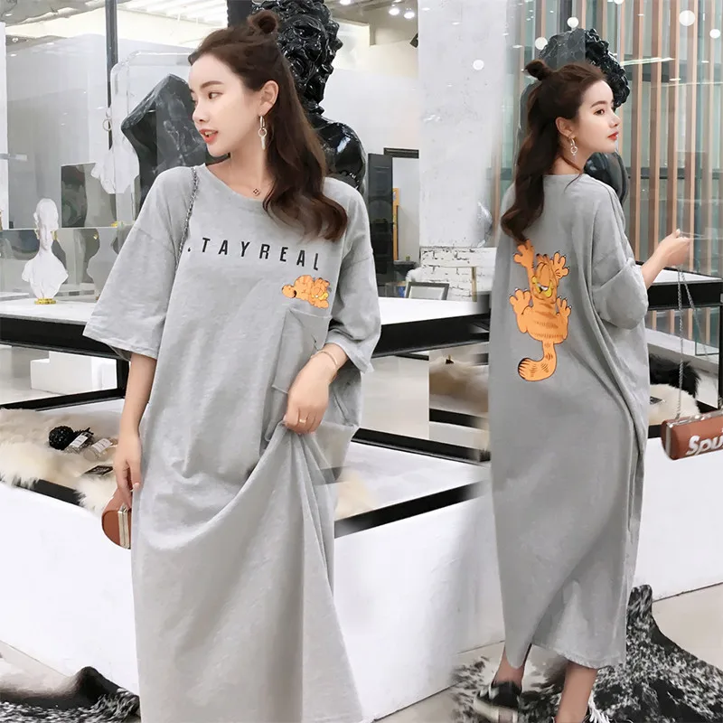 Женское винтажное платье-рубашка повседневное свободное платье большого