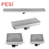 304 stainless steel 60301511cm linear anti odor long floor drain bathroom invisible shower floor drain wholesale brushed