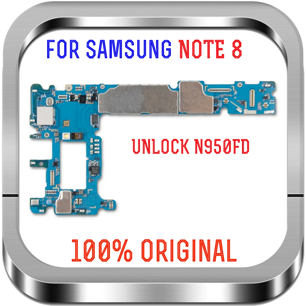 Разблокированная материнская плата для samsung Note 8 N950FD, 64 ГБ, полная функция, две sim-карты для SM-N950FD/DS, материнские платы с чипами