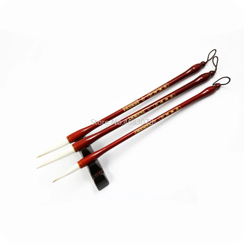 Набор кистей для каллиграфии 3 шт. несколько волос китайская Ручка письма красная