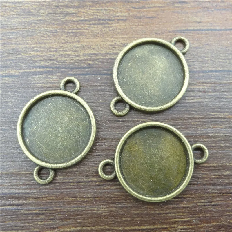 10 шт. 14 мм бронза Круглые разъемы ожерелье Кулон Установка Кабошон Камея База