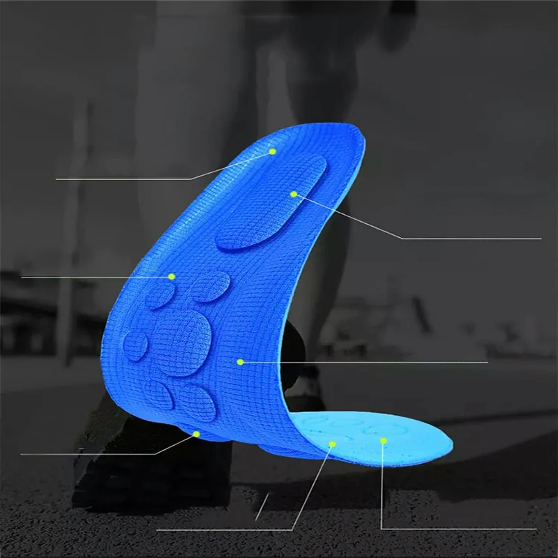 

EXPfoot Memory foam Unisex Stretch Breathable Deodorant Shoe Soft Relief Pain Running Cushion Insoles Pad Insert