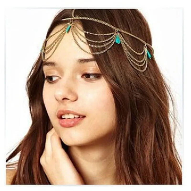 Золотые/Серебрянные хромированные длинные головка с металлическими цепочками