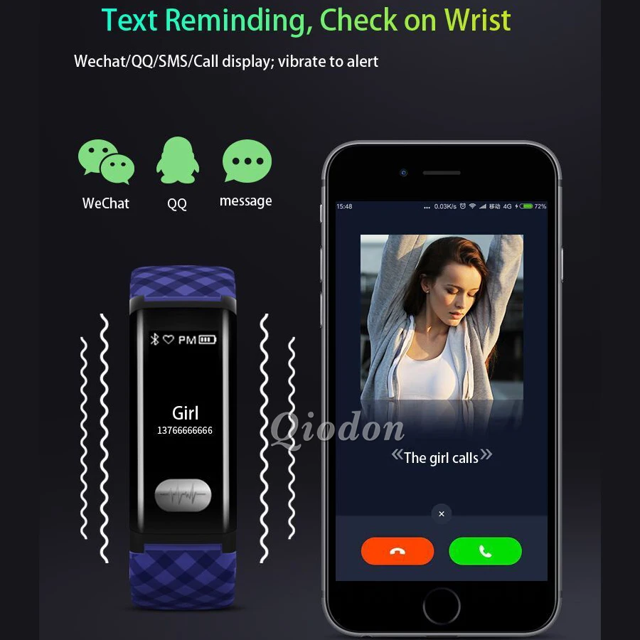 Новые ЭКГ крови Давление монитор сердечного ритма Фитнес браслет Smart Band