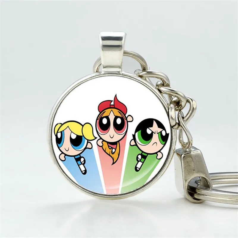 Новая мультяшная сеть Powerpuff брелки для ключей девочек милый брелок пар ювелирные