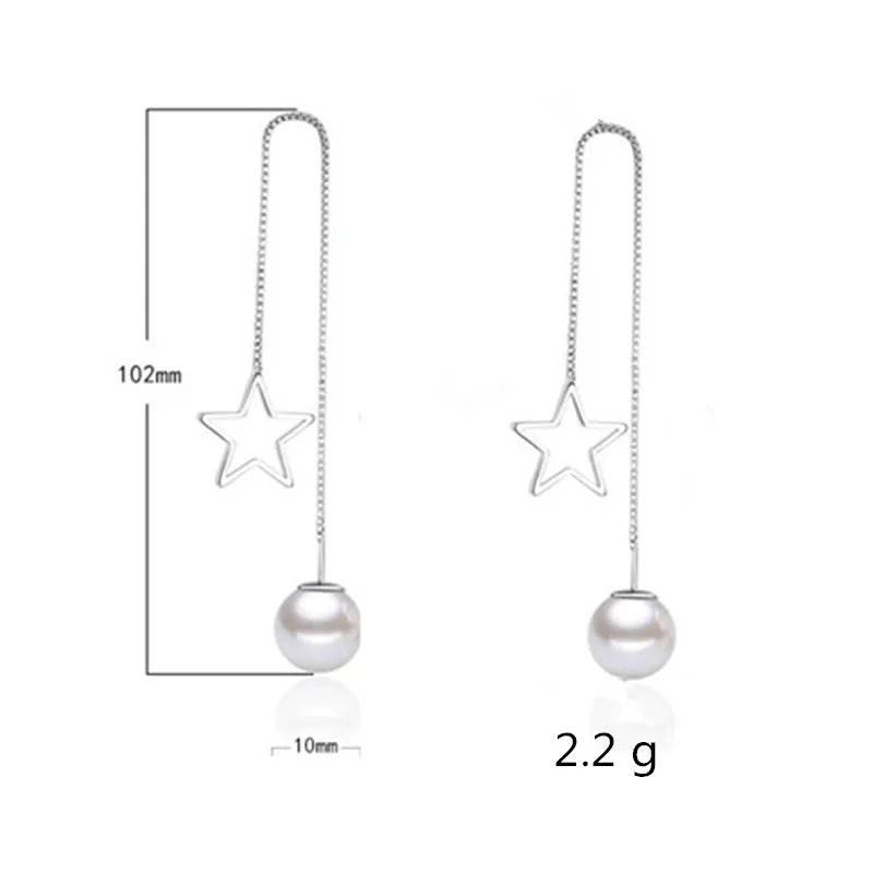 Модные женские длинные серьги LUKENI из серебра 925 пробы модные кисточки с жемчугом