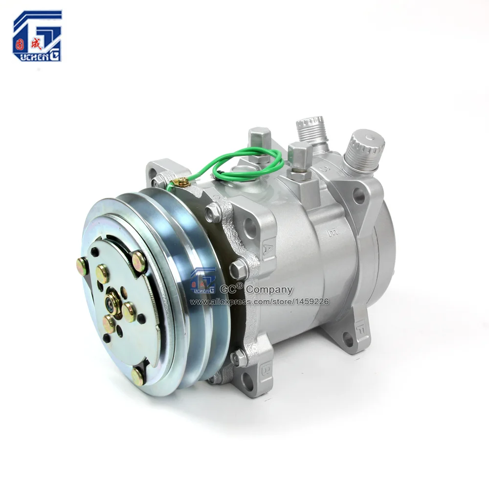 Компрессор кондиционера SANDEN sd507 5H11 507 компрессор 12 V/24 V 2 паз V Ременного Шкива Трактор Экскаватор Heavy Duty Truck Hot Rod