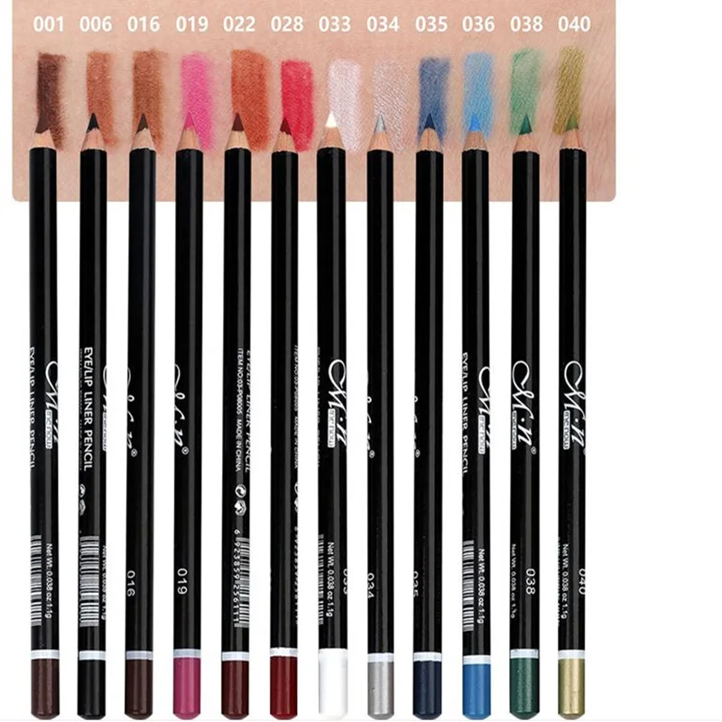 

12PCS/Lot Color/Black Make Up Beauty Pen Eyeliner Eye Liner Pencil Eyebrow Nice Cosmetics Eyes Makeup Stick Red Blue White Brown