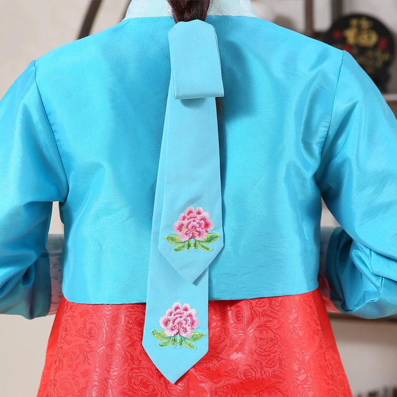 Женский элегантный корейский традиционный костюм с цветочным принтом Одежда для