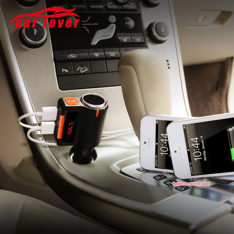 Автомобильный беспроводной Bluetooth fm передатчик радио mp3 плеер адаптер с двойным USB
