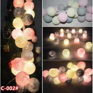 20 шт.компл.-Винтаж сладкий пастельных серо-розово-кремовый смешанные ватным тампоном патио вечерние гирлянды, феи, на свадьбу, Рождество, День Святого Валентина, Декор