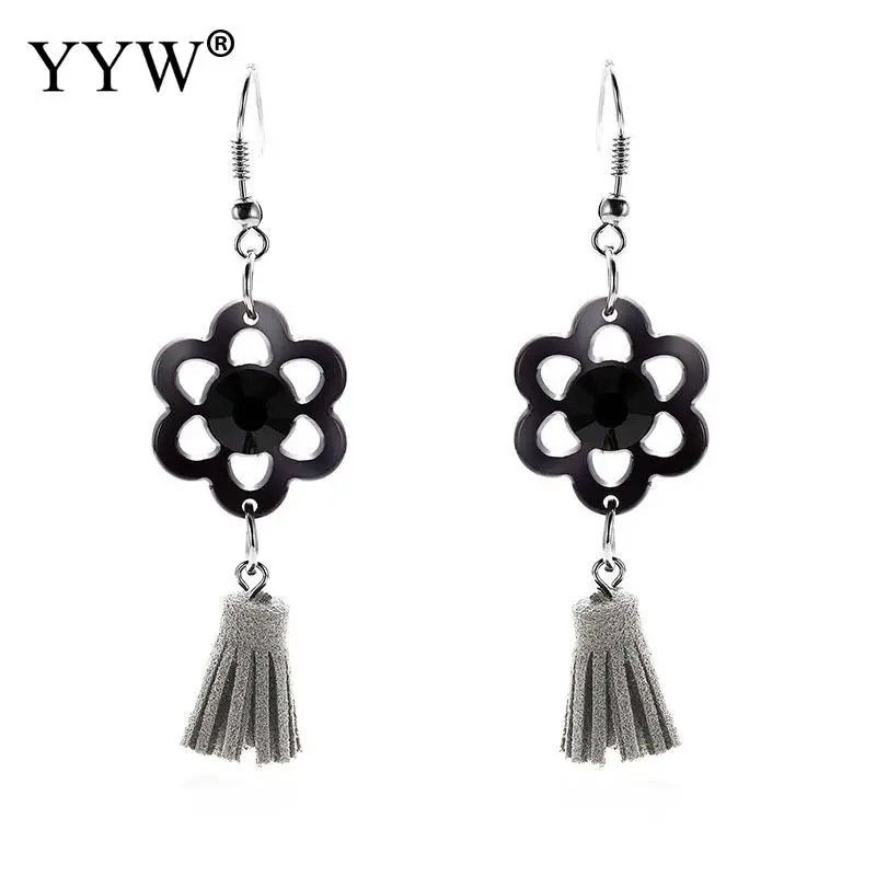 Новинка 2019 Женские Висячие серьги подвески с полыми цветами Длинные эффектные